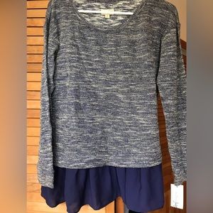 NEW Maison Jules Layered Blouse Long Sleeve M NWT